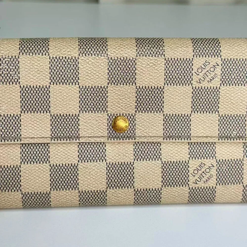 Louis Vuitton Damier Azur Wallet with Classic Checkerboard Design